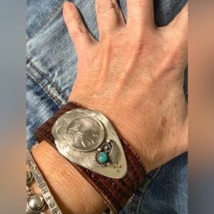 Leather cuff, up to 6 3/4” wrist